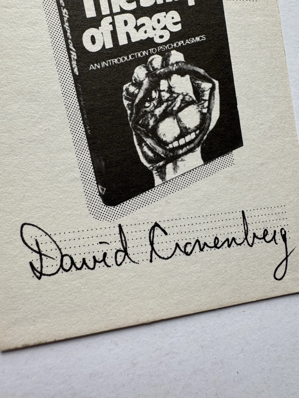 David Cronenberg — David Cronenberg Signed Bookplate Shape of Rage Brood Horror Director Autograph, image 2