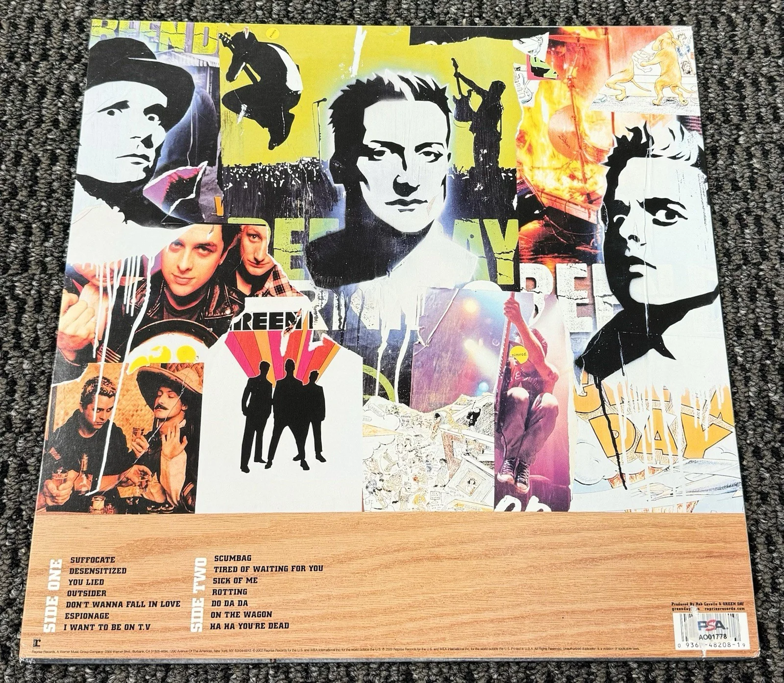 Green Day Full Band x3 Signed Autograph 2002 Shenanigans Album Vinyl PSA/DNA LOA, изображение 2