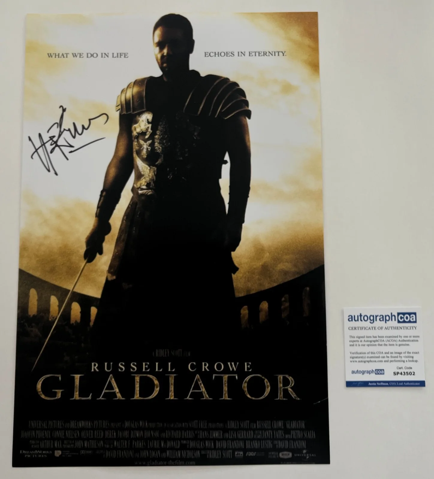 HANS ZIMMER SIGNED GLADIATOR 12x18 PHOTO w/EXACT VIDEO PROOF & AUTOGRAPH COA, изображение 3