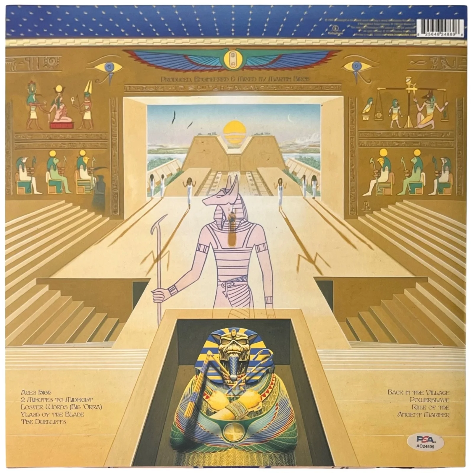 Bruce Dickinson Signed Iron Maiden Powerslave Vinyl Record PSA AO24605, image 2