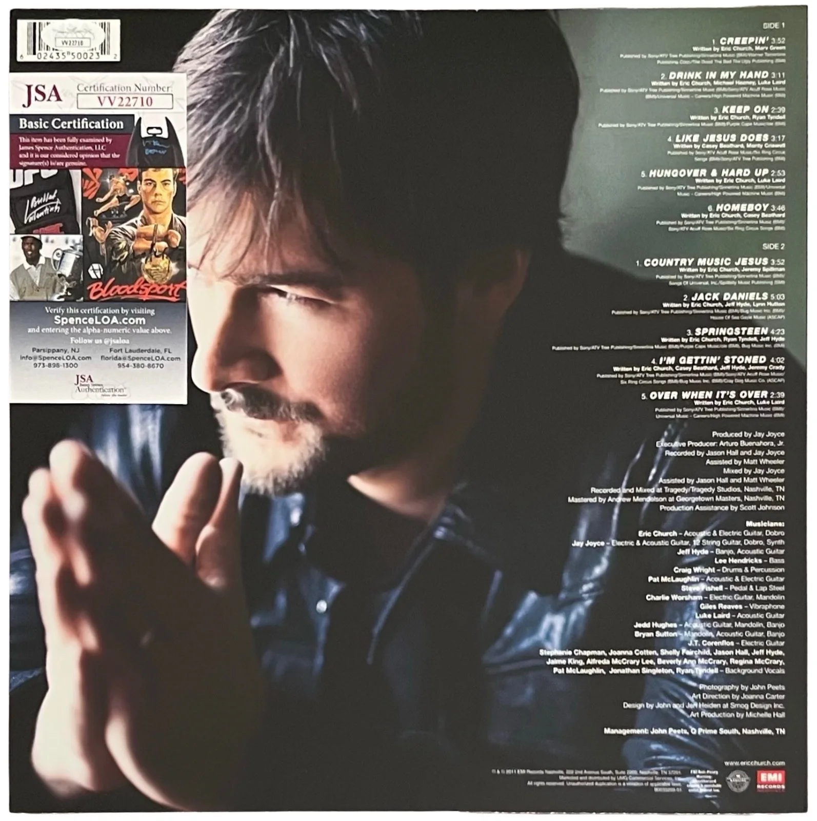 Eric Church Signed Chief Vinyl Record JSA COA VV22710, image 3
