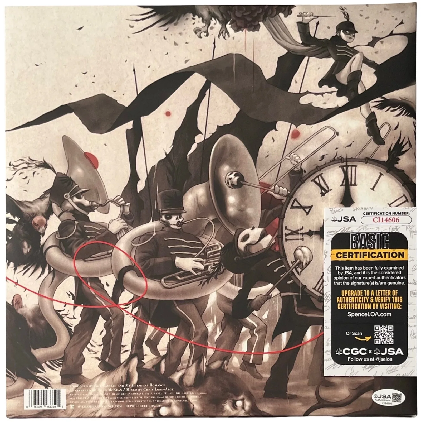 Gerard Way Signed My Chemical Romance The Black Parade Vinyl Record JSA COA, изображение 3
