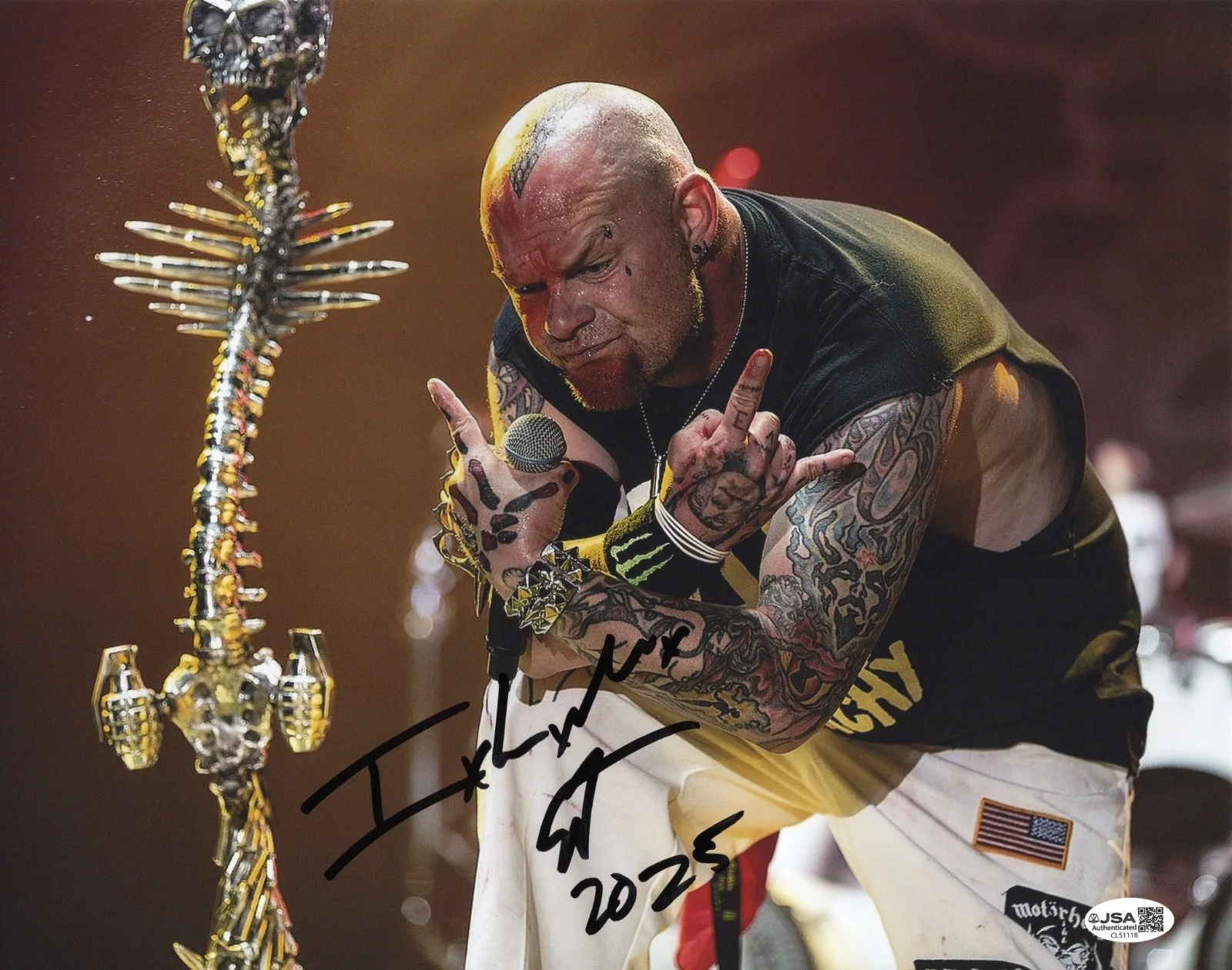 Ivan Moody Five Finger Death Punch Signed 11x14 Photo JSA COA CL51118, изображение 2