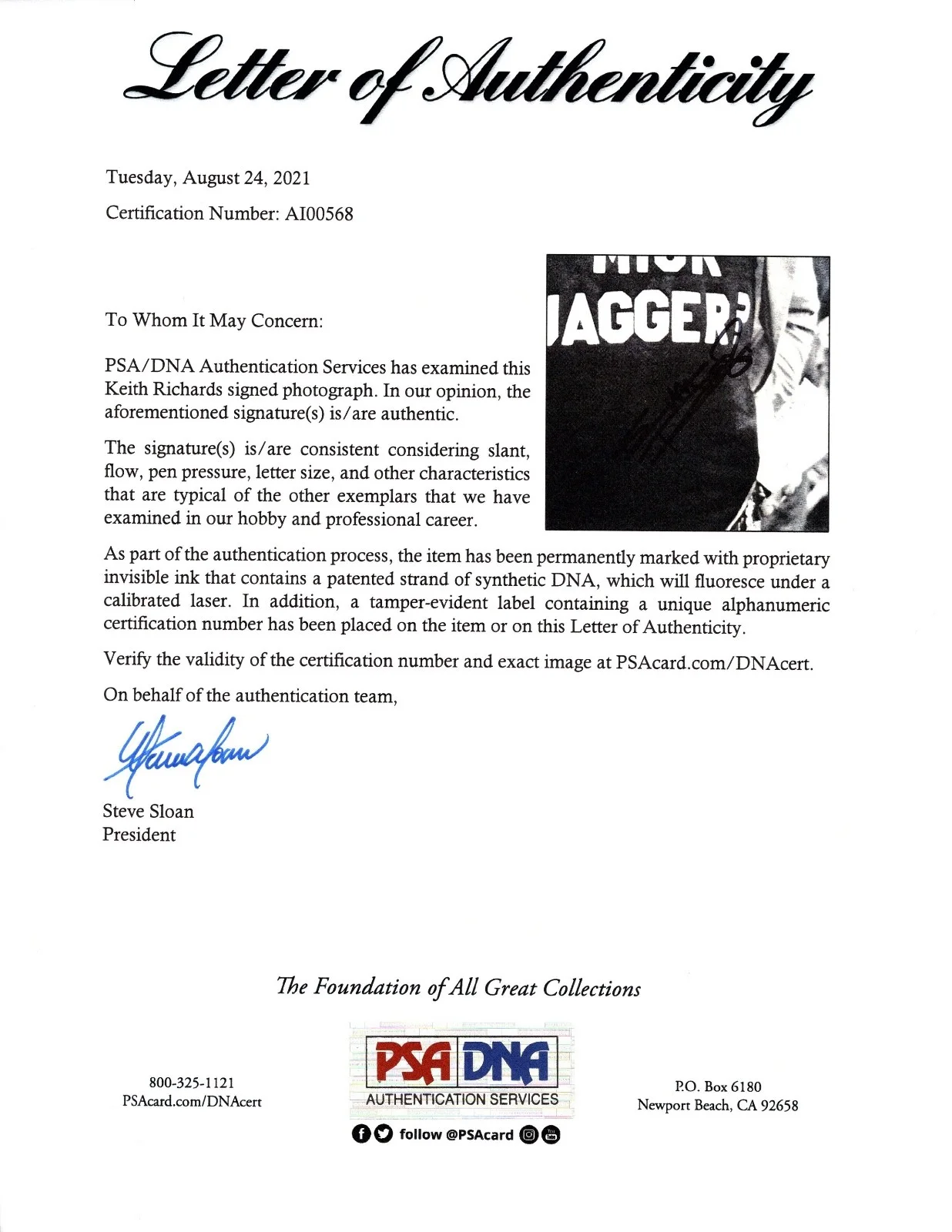 Keith Richards Signed 11x14 Photo ("WHO THE F#%K IS MICK JAGGER?") PSA LOA, image 2