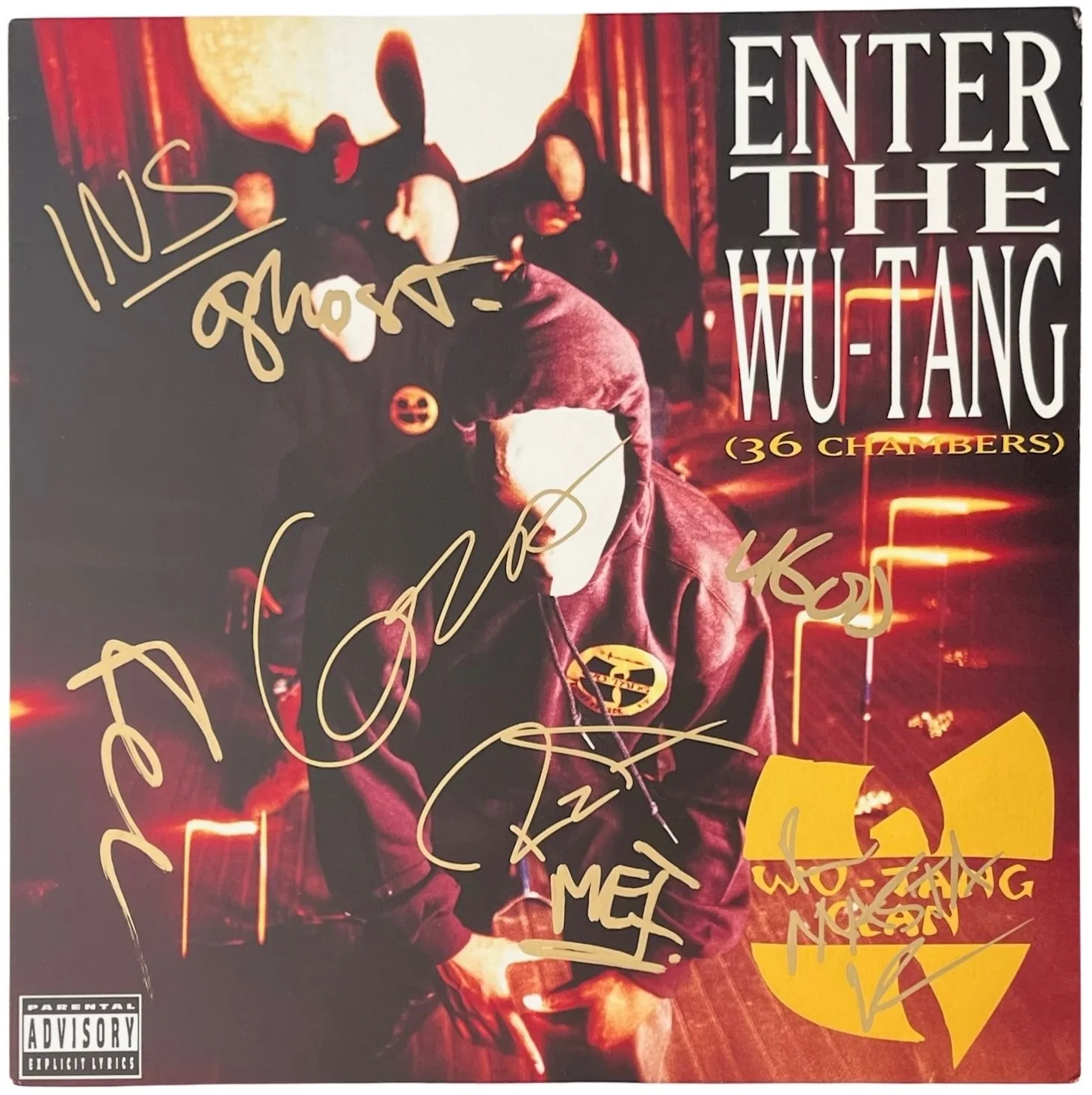 Wu-Tang Clan x8 Ghostface Method Man RZA Signed 36 Chambers Vinyl Record Beckett, изображение 3