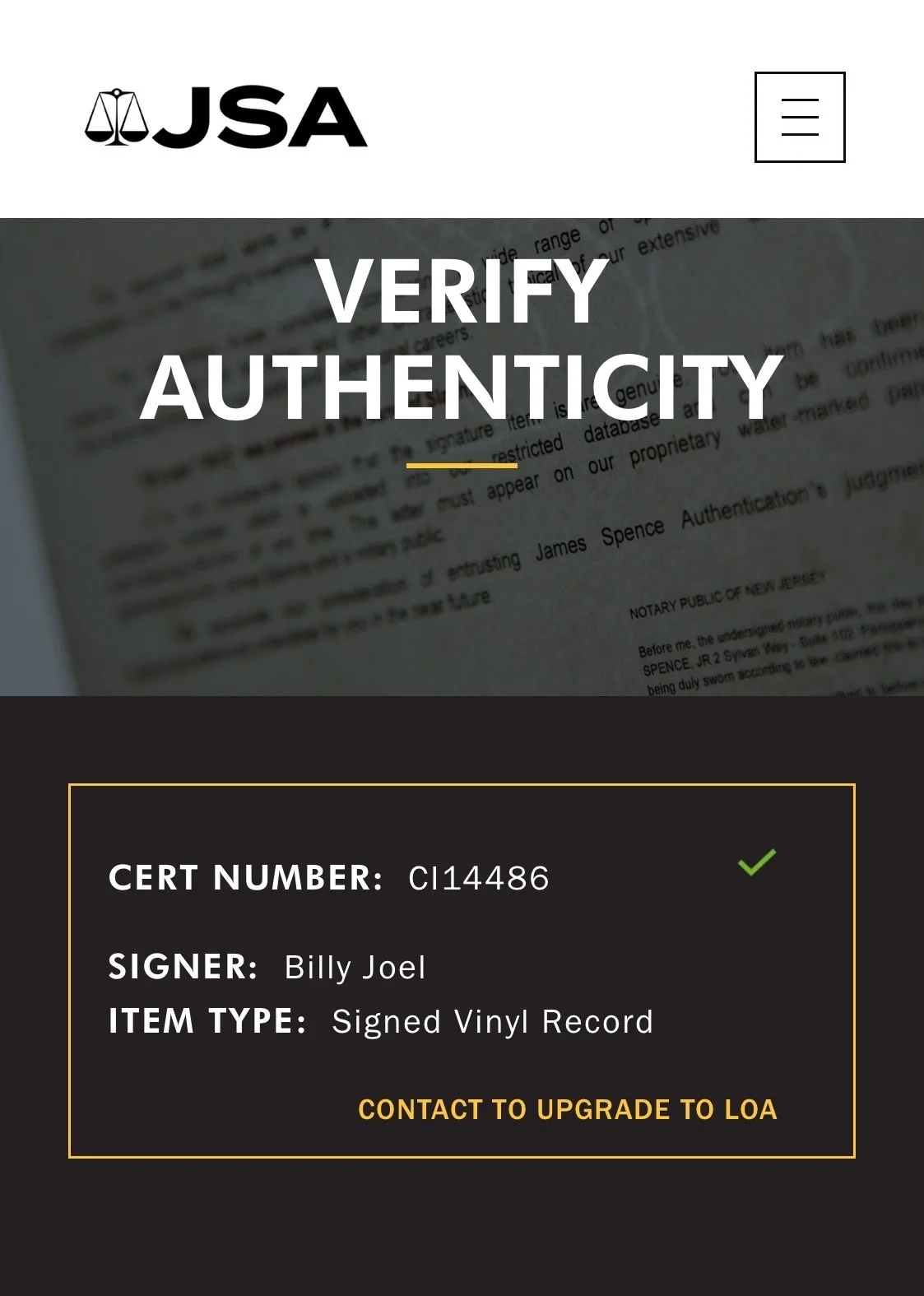Billy Joel Signed The Stranger Vinyl Record JSA COA CI14486, image 4
