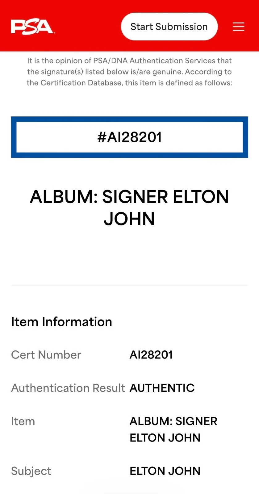 Elton John Signed Goodbye Yellow Brick Road Vinyl Record w/"With Love" PSA COA, image 4