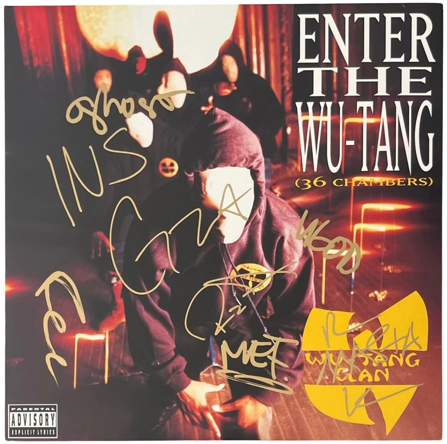 Wu-Tang Clan x8 Ghostface Method Man RZA Signed 36 Chambers Vinyl Record Beckett, image 3