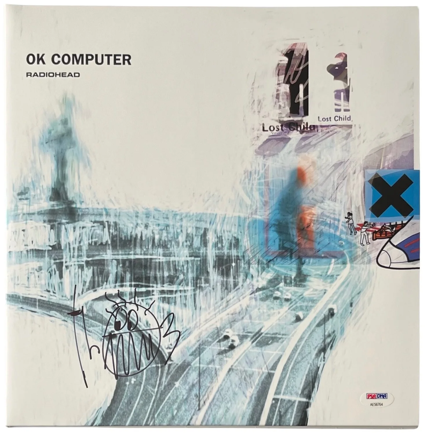 Thom Yorke Signed Radiohead OK Computer Vinyl Record PSA COA AE56764, image 2