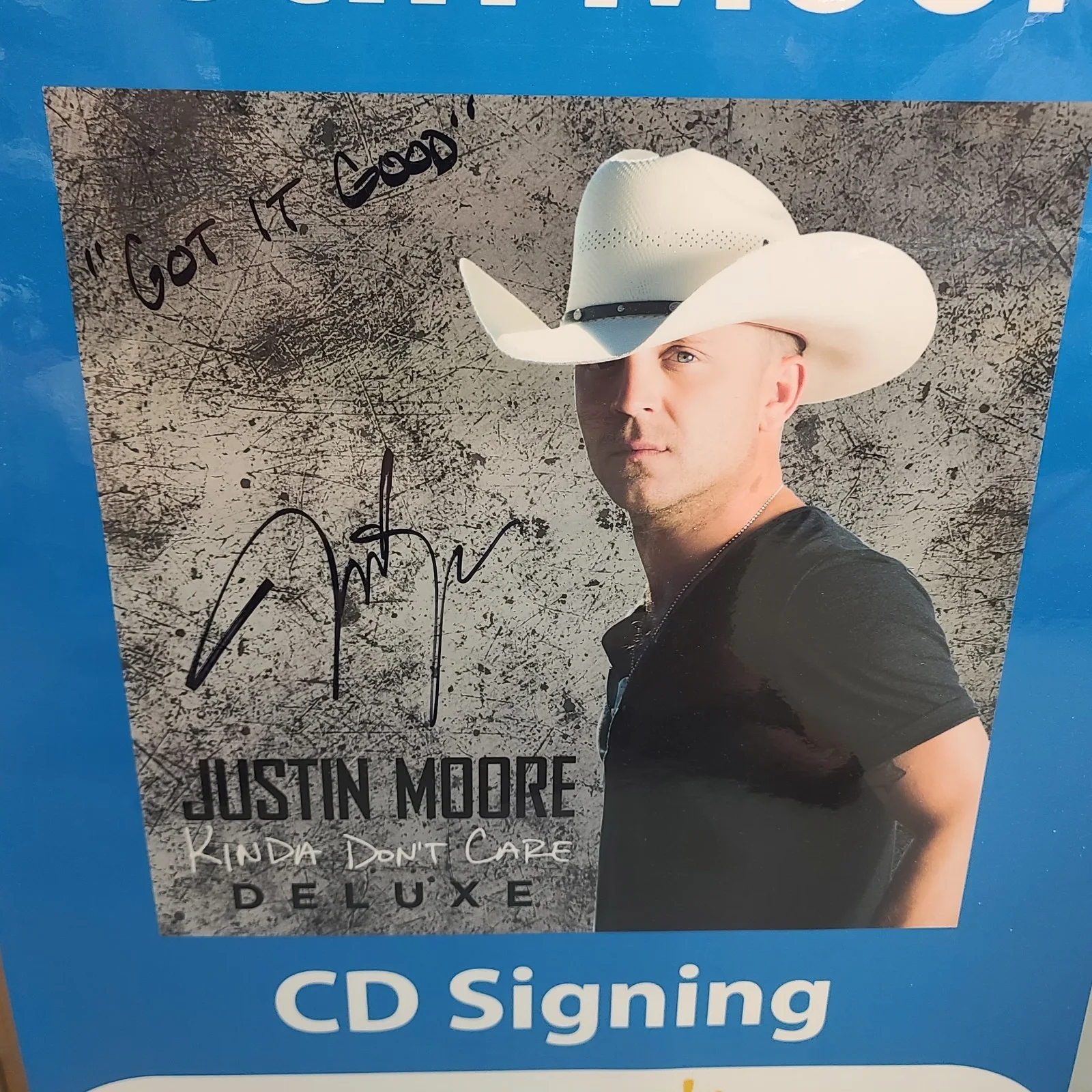 JUSTIN MOORE Signed Autographed Walmart Meet & Greet 21.5x27.75 Poster OOAK, изображение 3