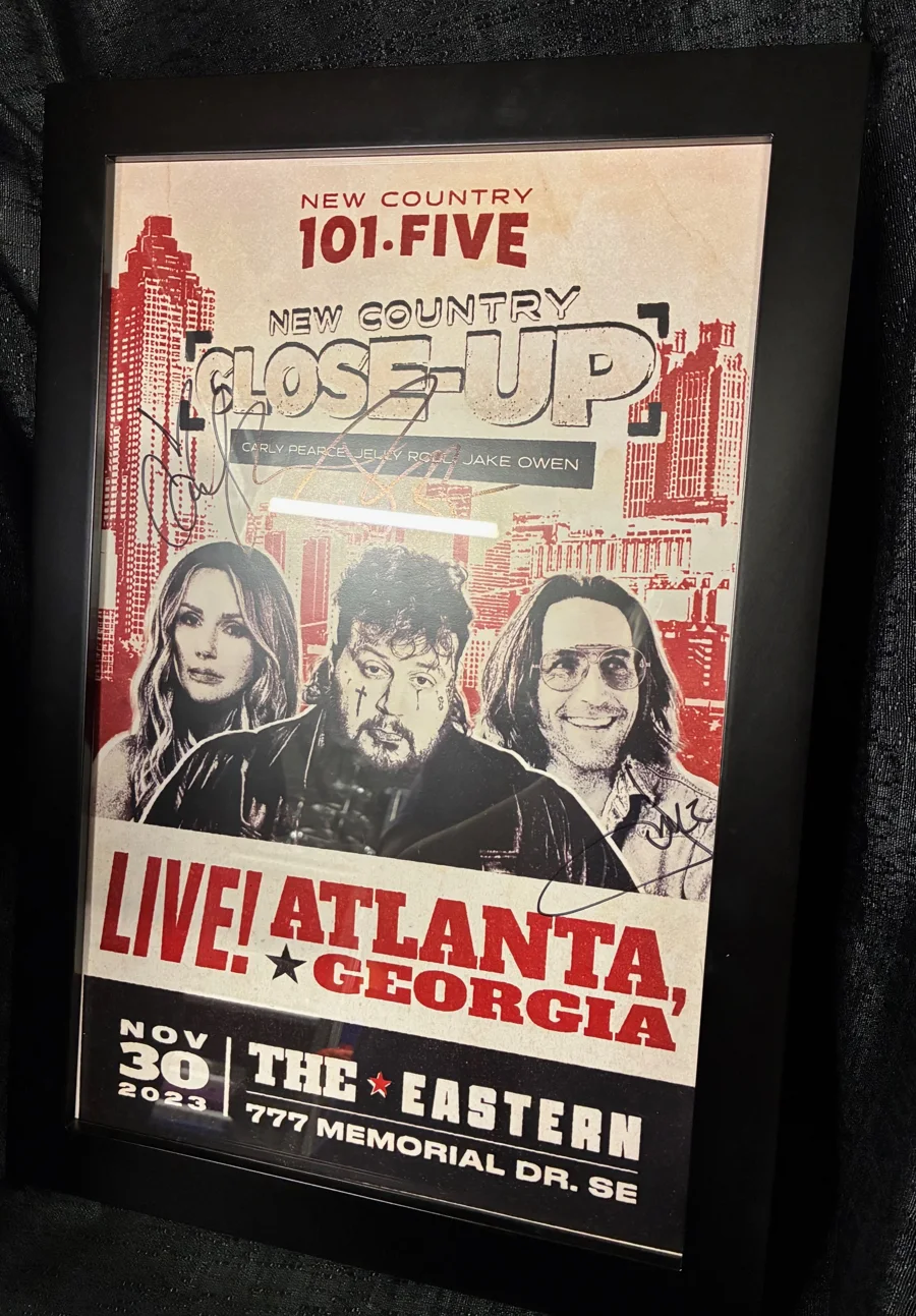 Jelly Roll autographed concert poster / Jake Owen / Carly Pearce / Atlanta 2023, изображение 2