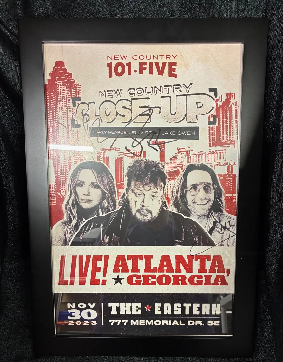 Jelly Roll autographed concert poster / Jake Owen / Carly Pearce / Atlanta 2023, изображение 3