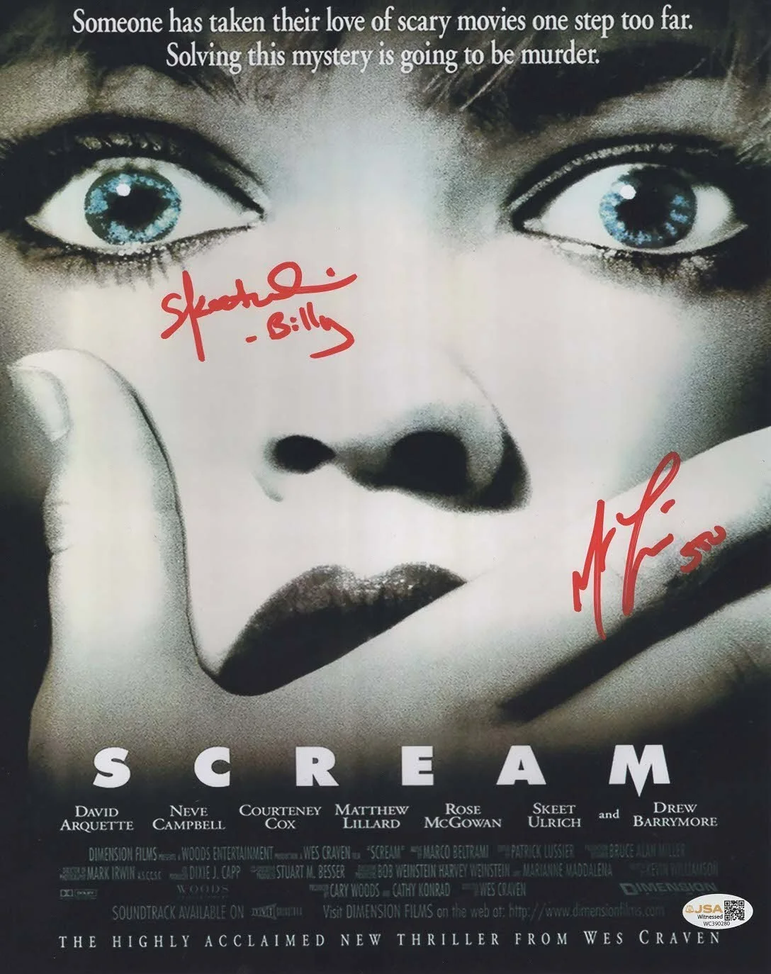 Matthew Lillard and Skeet Ulrich — Matthew Lillard Skeet Ulrich autographed inscribed 11x14 photo Scream JSA COA