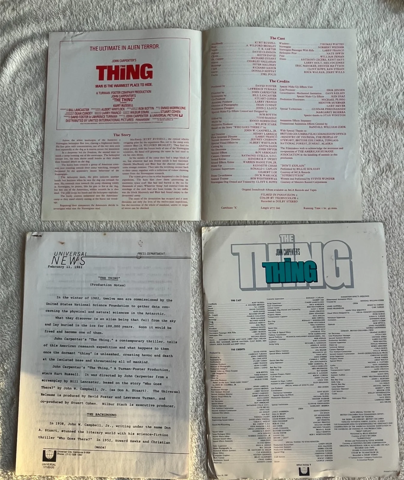 john carpenters the thing production notes & press premier event books very rare, изображение 2
