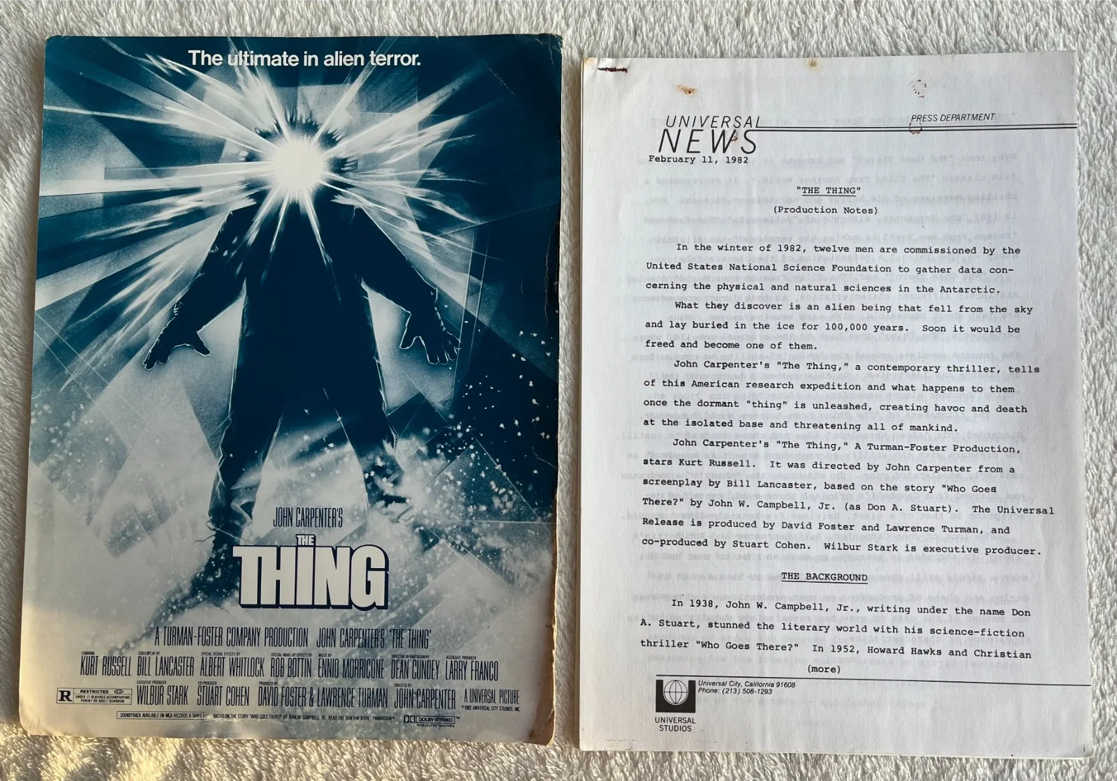john carpenters the thing production notes & press premier event books very rare, изображение 3