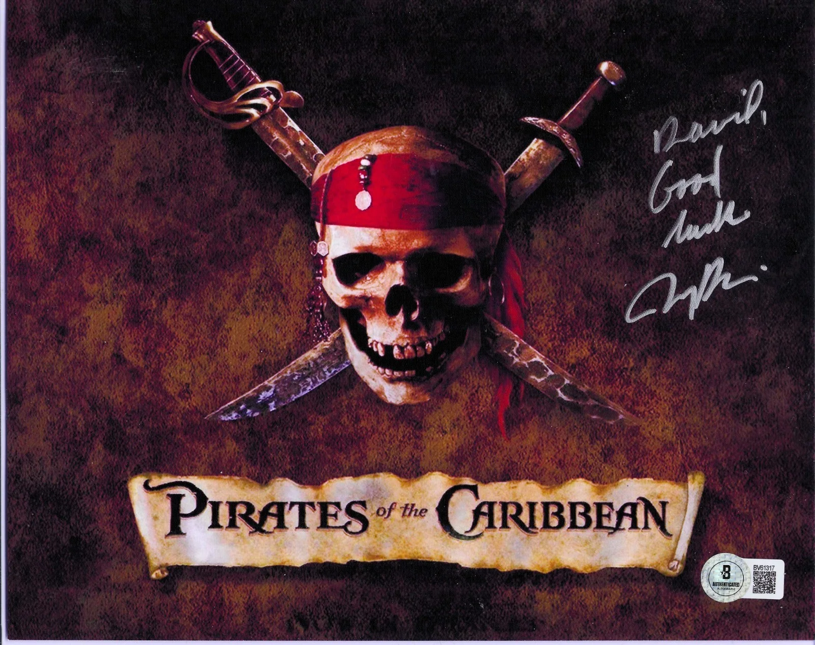 JERRY BRUCKHEIMER — Jerry Bruckheimer Signed PIRATES OF CARIBBEAN 8x10 COA BAS Beckett