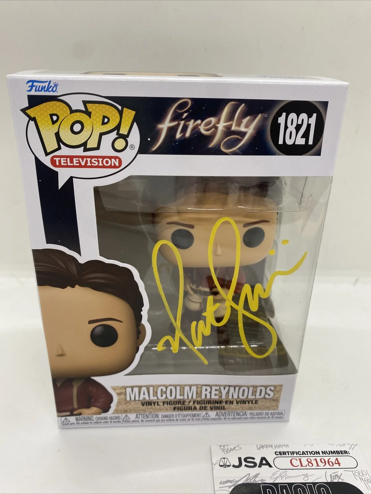 Nathan Fillion — Signed Funko Pop #1821 - Firefly - Malcolm Reynolds - Nathan Fillion JSA COA