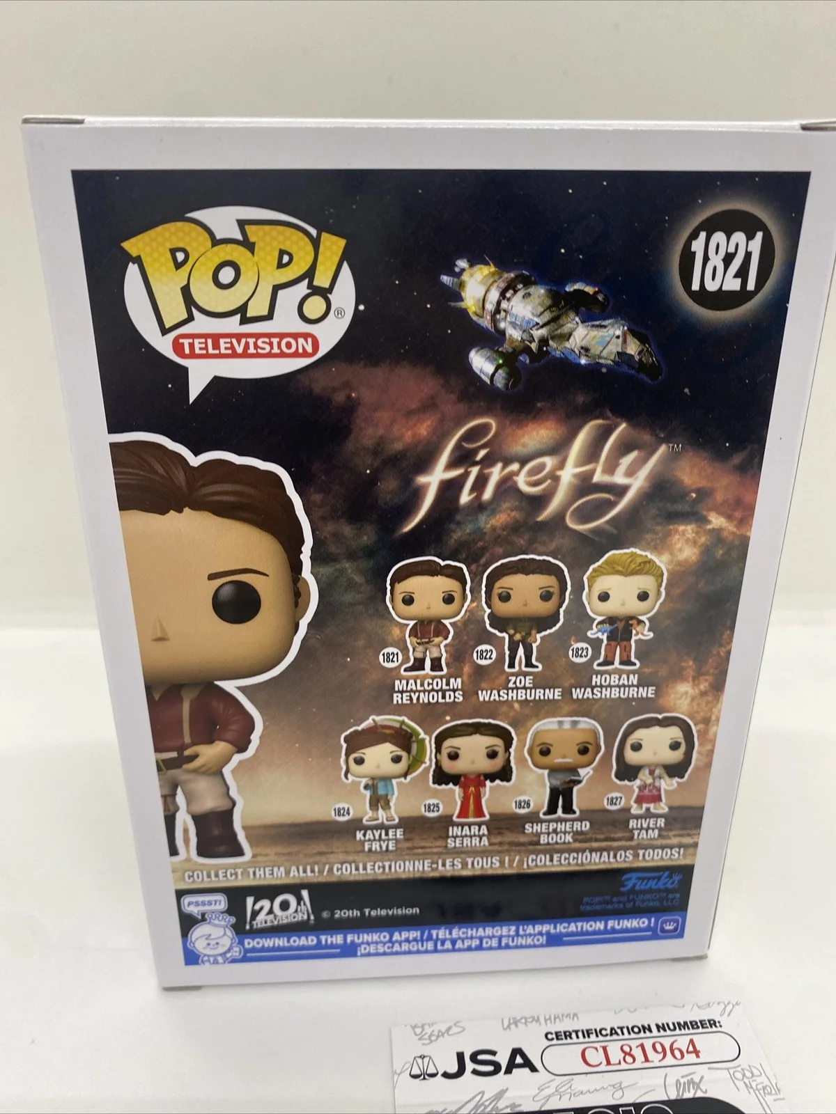 Nathan Fillion — Signed Funko Pop #1821 - Firefly - Malcolm Reynolds - Nathan Fillion JSA COA, изображение 3
