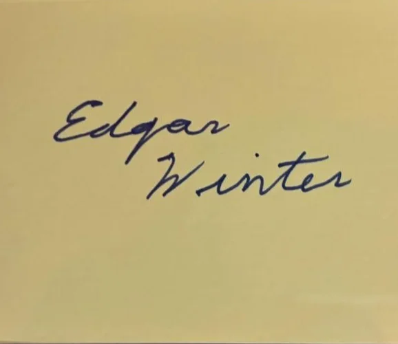 Edgar Winter — EDGAR WINTER SIGNED INDEX CARD PSA ENCAPSULATED RARE FRANKENSTEIN FREE RIDE A, изображение 2