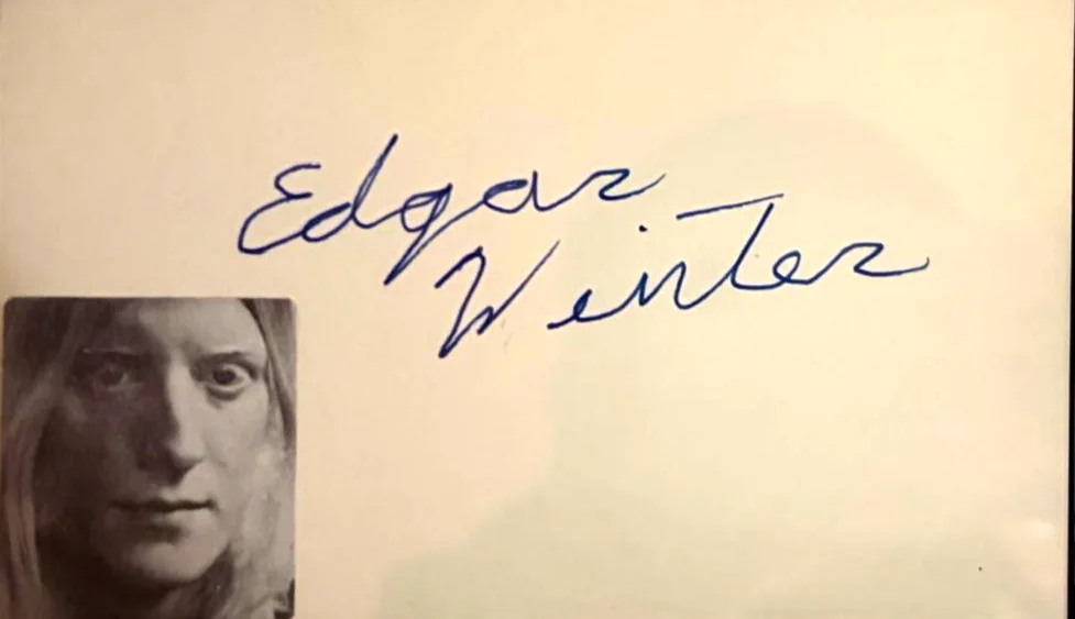 Edgar Winter — EDGAR WINTER SIGNED INDEX CARD PSA ENCAPSULATED RARE FRANKENSTEIN FREE RIDE B, image 2
