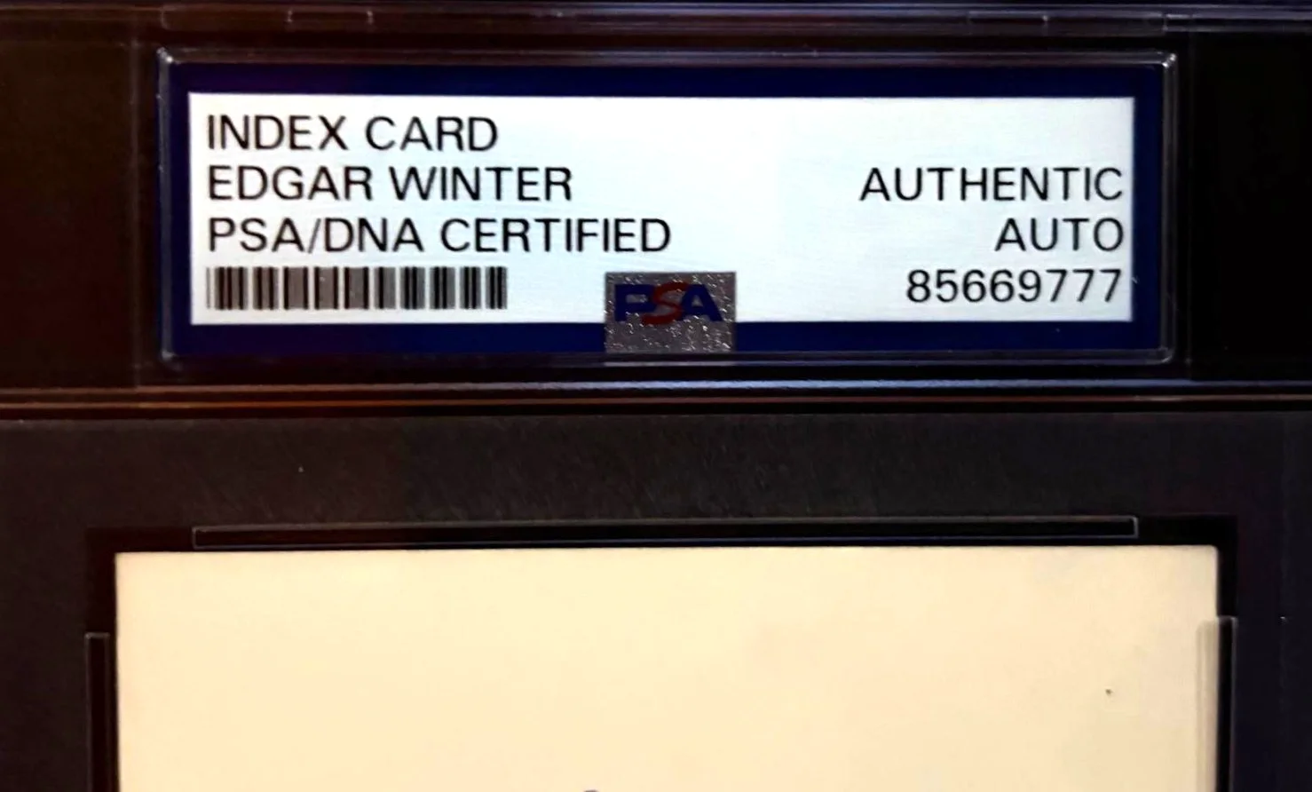 Edgar Winter — EDGAR WINTER SIGNED INDEX CARD PSA ENCAPSULATED RARE FRANKENSTEIN FREE RIDE B, image 3