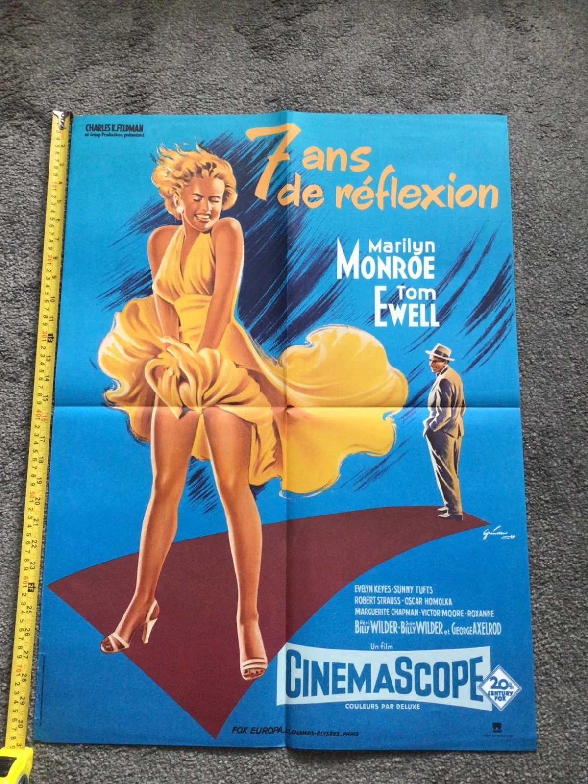 Marilyn Monroe 7 Year Itch original French movie poster in Mint condition, изображение 2