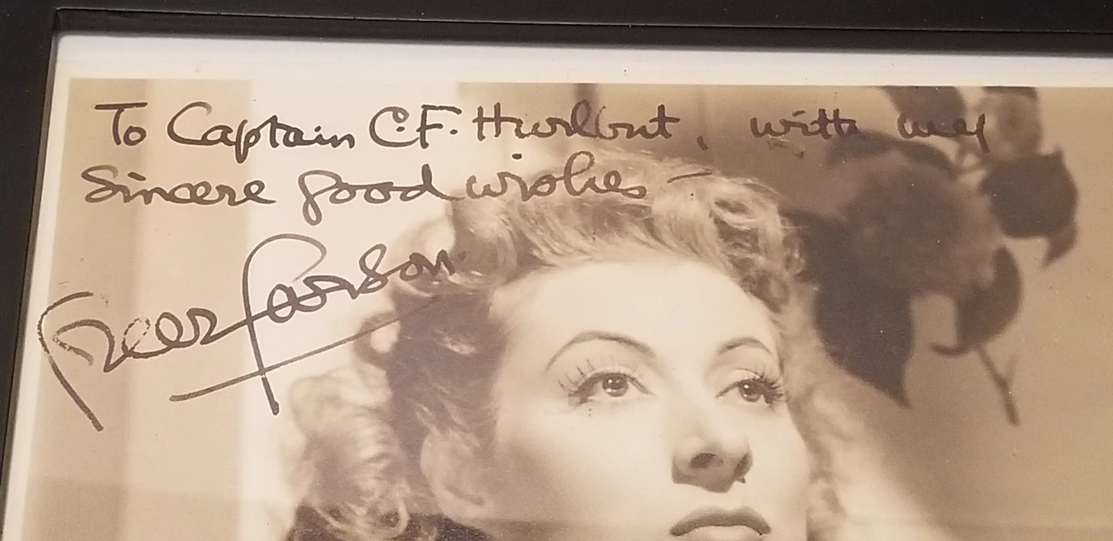 1940s Greer Garson Autographed To Military Captain At The Hollywood Canteen A1, изображение 4