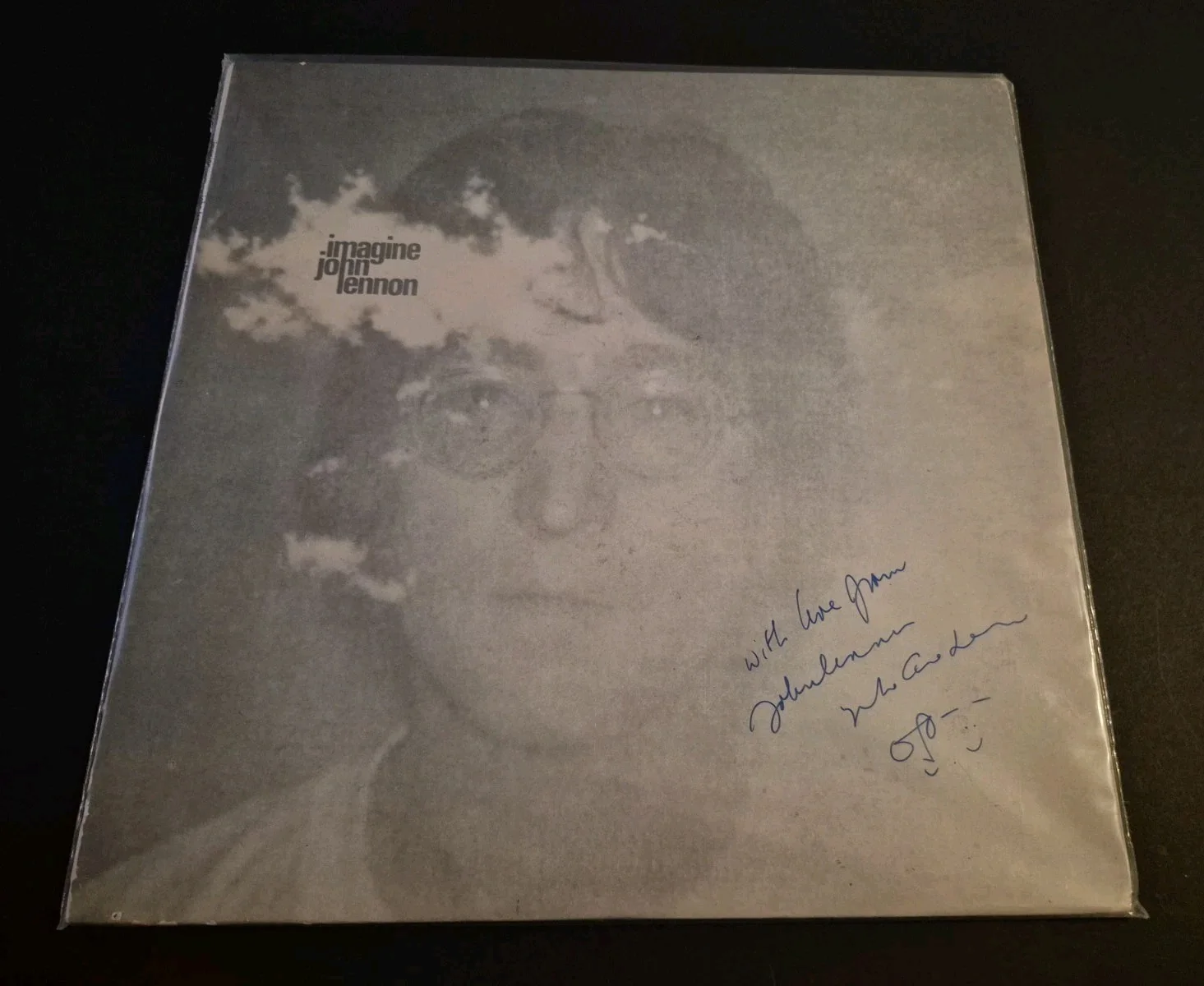 Beatles John Lennon Yoko Signed Autographed 8x Lp Bag One Imagine Double Fantasy, image 2