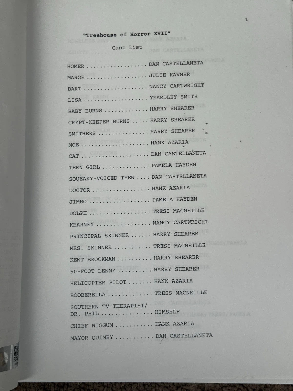 Paul Wee — The Simpsons Treehouse Of Horror XVII Script Signed By Matt Selman And Paul Wee, изображение 3