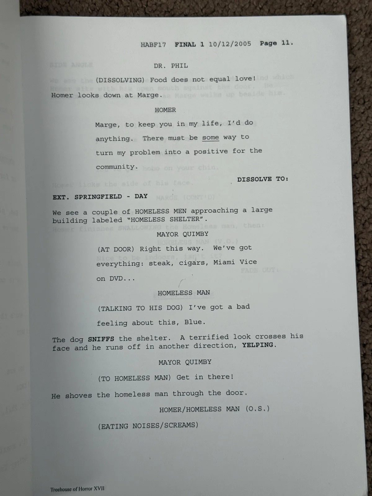 Paul Wee — The Simpsons Treehouse Of Horror XVII Script Signed By Matt Selman And Paul Wee, изображение 4