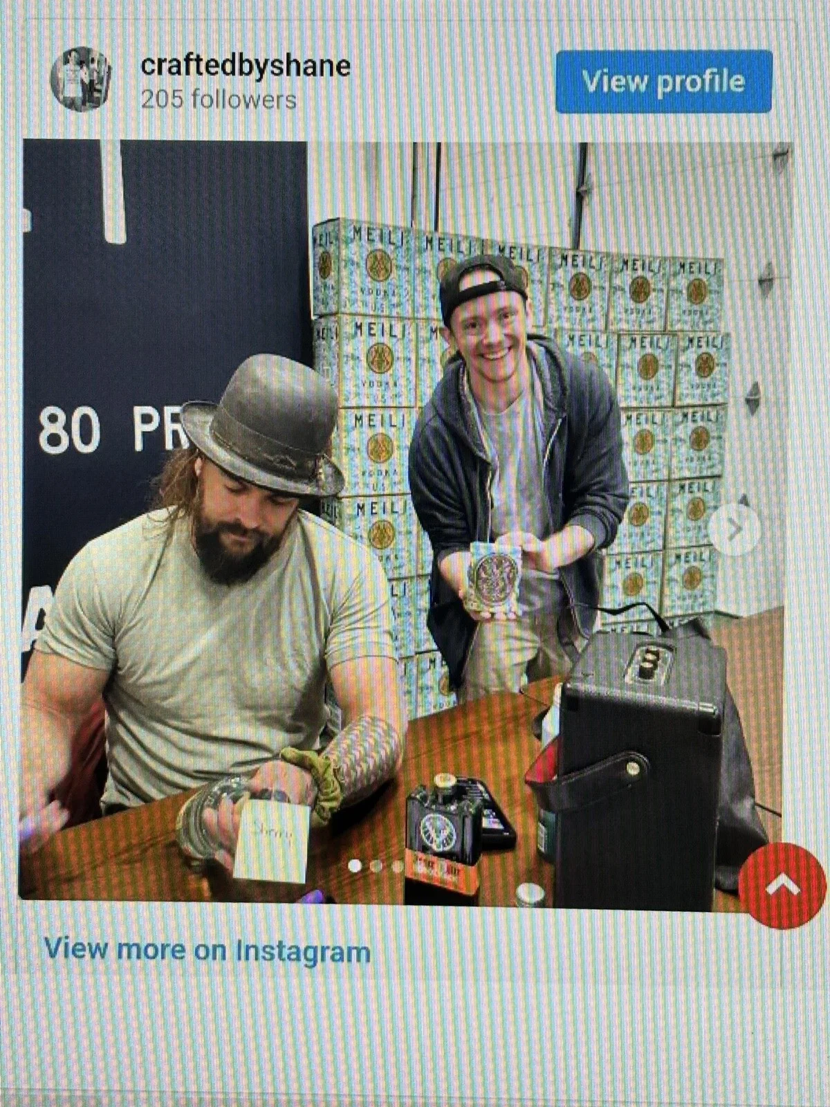 Jason Momoa — JASON MOMOA SIGNED EMPTY MEILI VODKA BOTTLE Aquaman Autograph, image 2