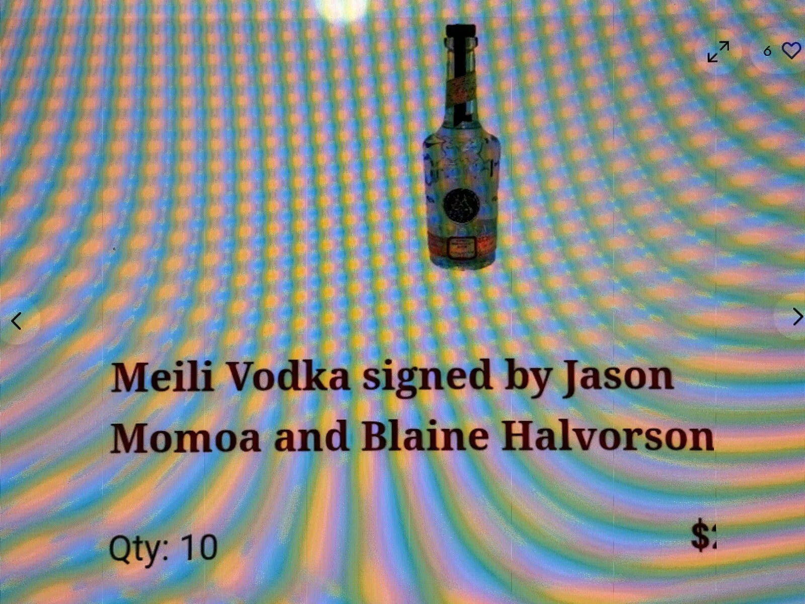 Jason Momoa — JASON MOMOA SIGNED EMPTY MEILI VODKA BOTTLE Aquaman Autograph, image 3