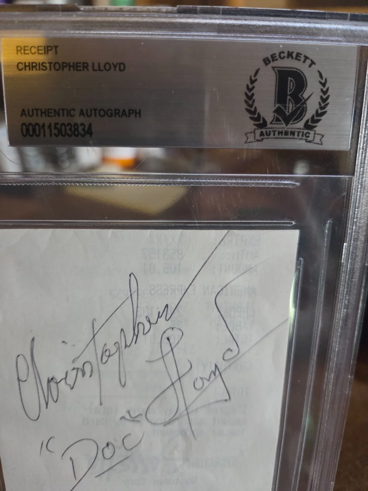 MICHAEL J. FOX CHRISTOPHER LLOYD — MICHAEL J FOX signed GUITAR pick scm coa+ C. LLOYD au BECKETT back to the future, изображение 5