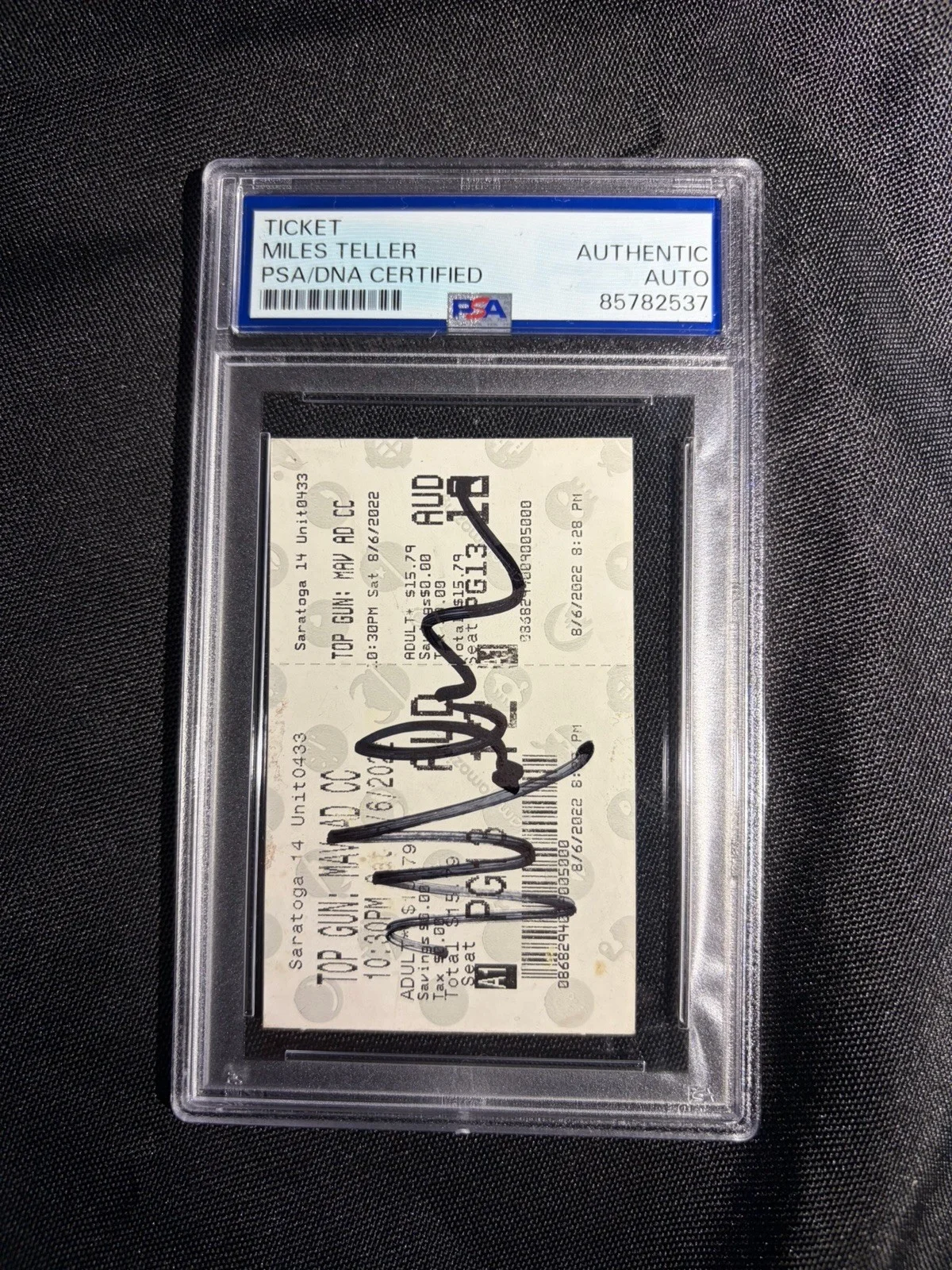Miles Teller — Miles Teller Signed Autograph Maverick Rooster Movie Ticket Stub PSA DNA Top Gun