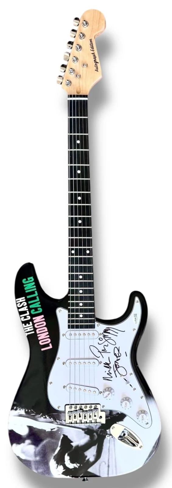 The Clash Signed Guitar Custom Graphics JSA COA Mick Jones Paul Simonon, image 3