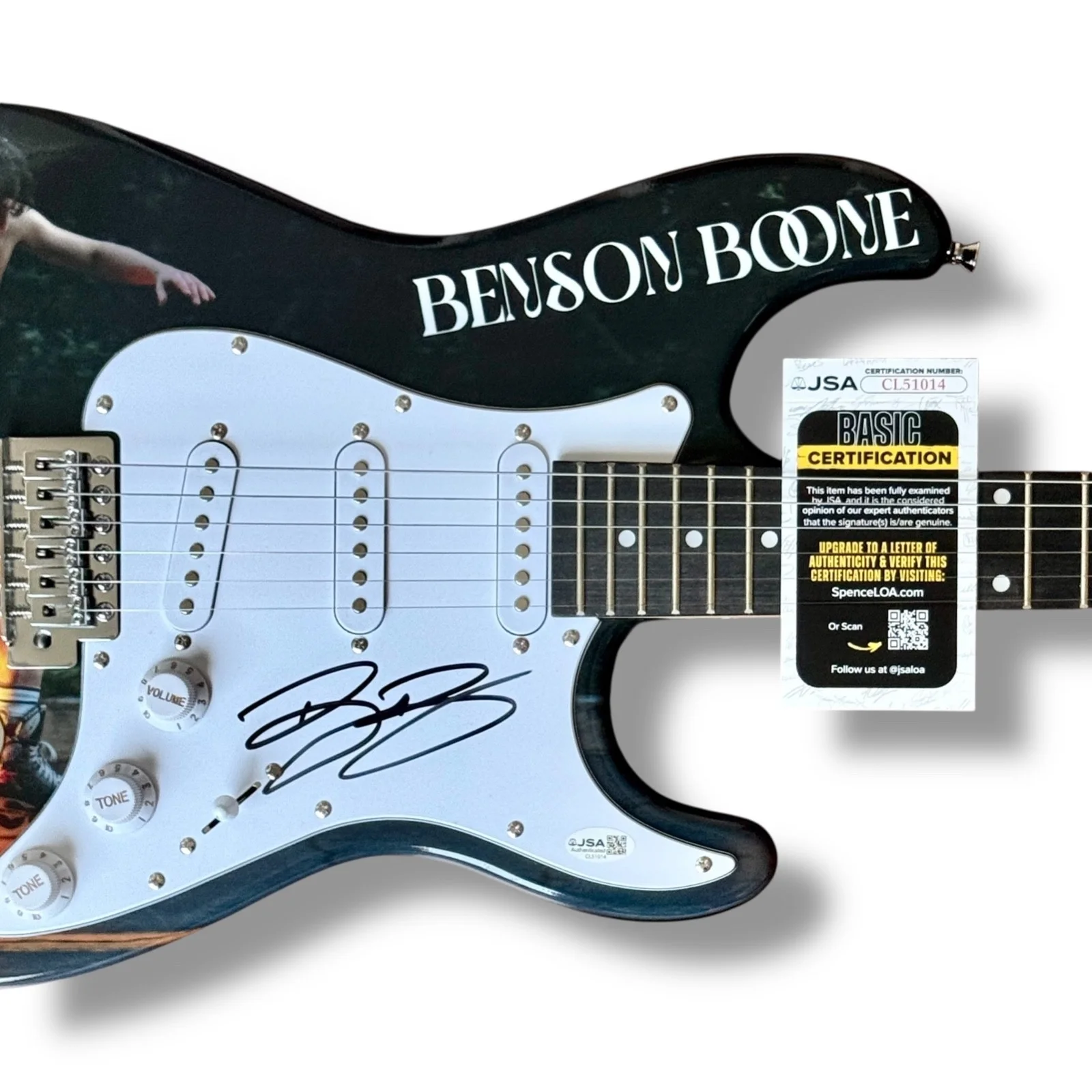 Benson Boone Signed Guitar Custom Graphics JSA COA Mystical Magical, image 2