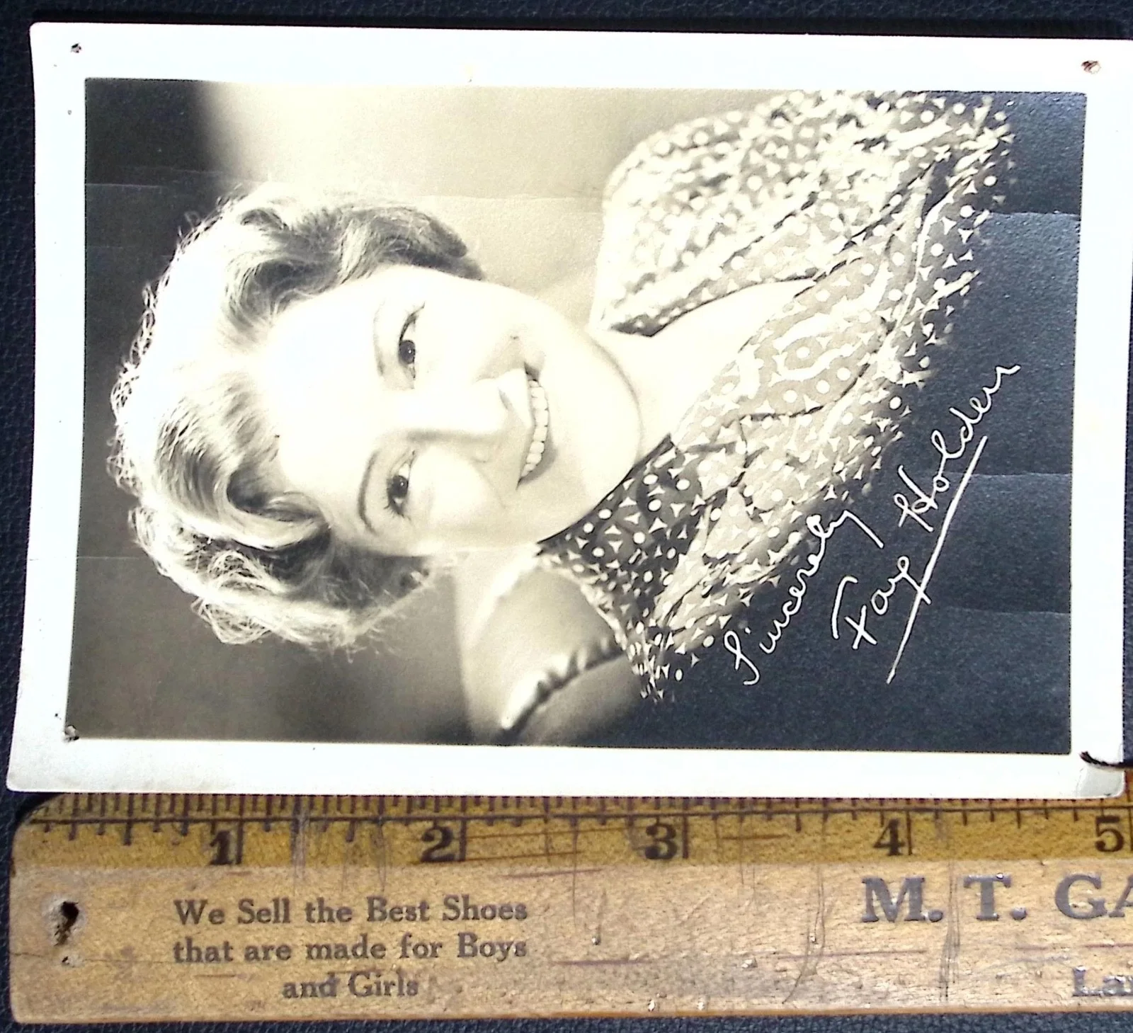 Vintage Fay Holden Autographed Black And White Portrait Photo 1943 1944, изображение 3