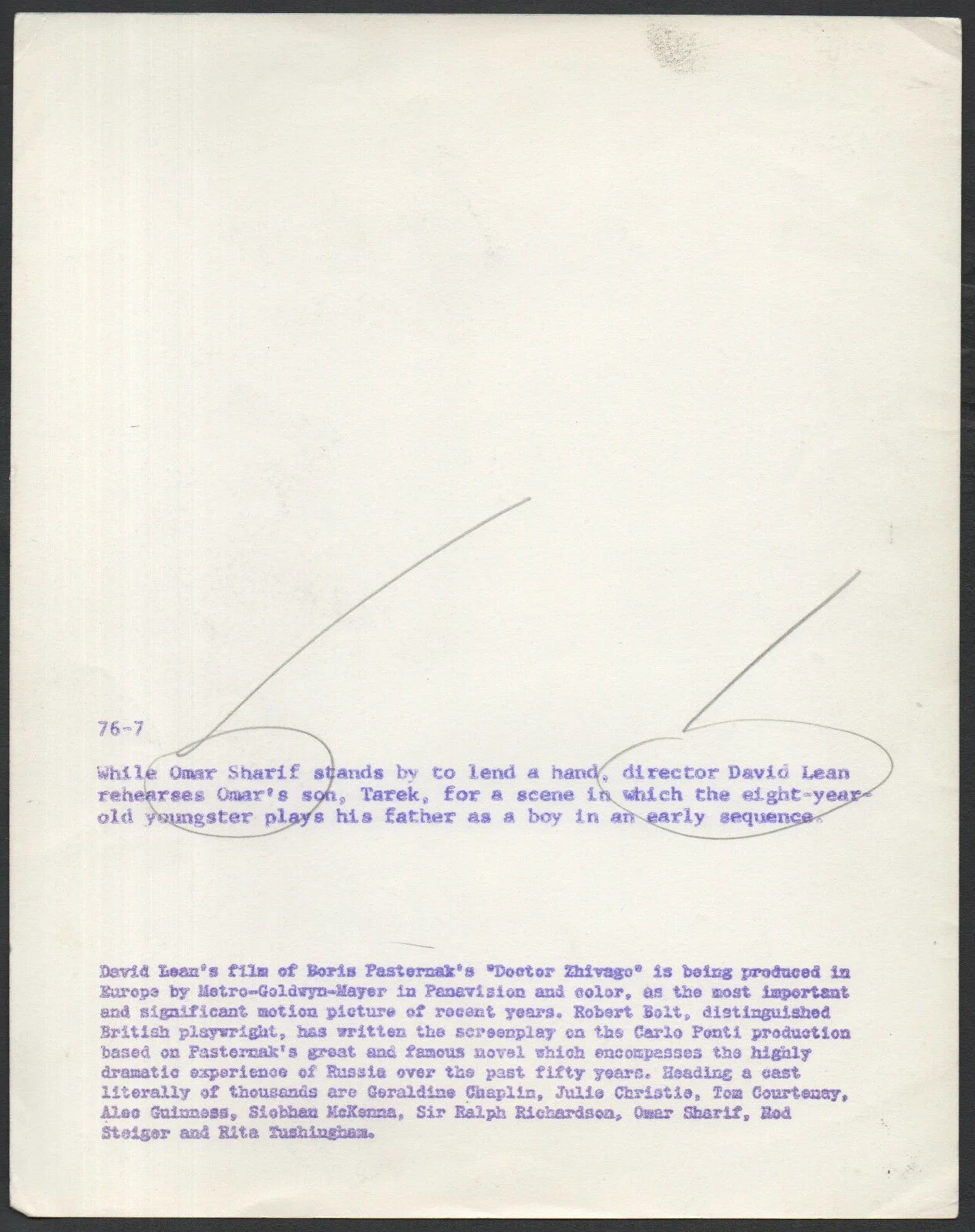 DOCTOR ZHIVAGO 1965 David Lean, Omar Sharif, Tarik Sharif 10x8 STILL, изображение 2