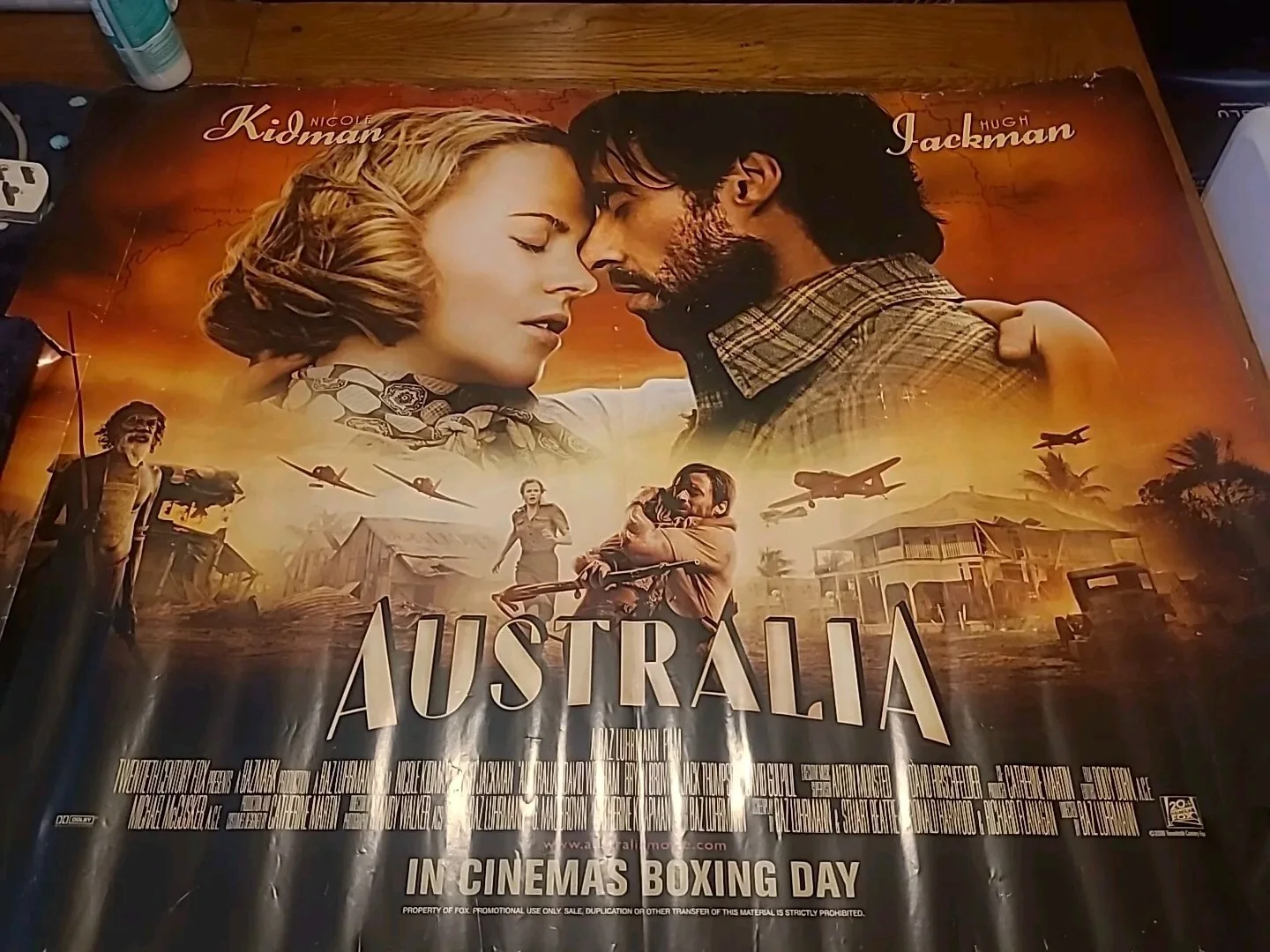 Australia (2008) ROLLED UK QUAD POSTER, Nicole Kidman, Hugh Jackman, изображение 2