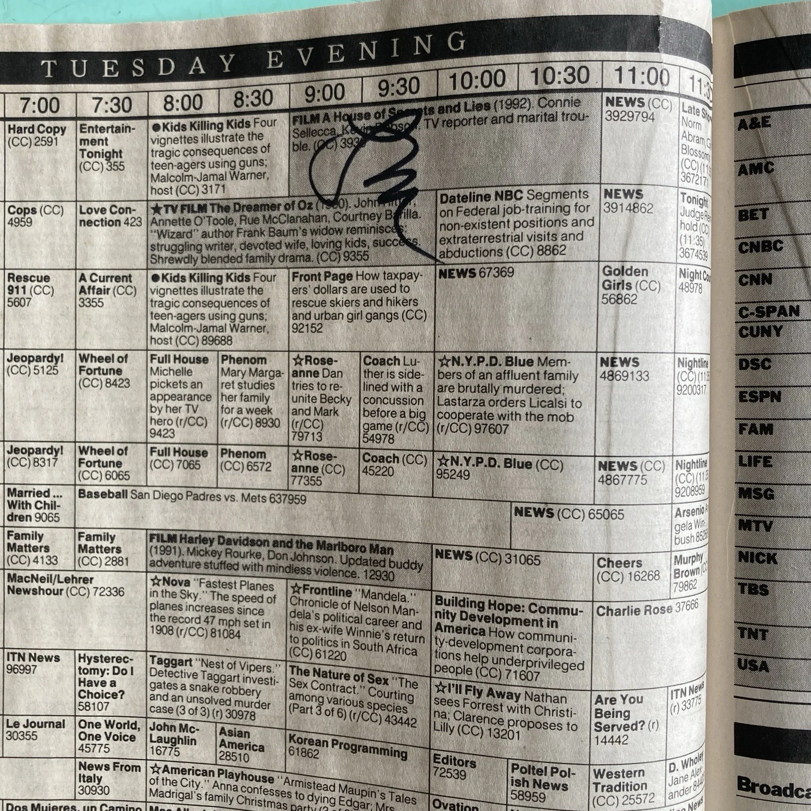 Laurie Metcalf — Laurie Metcalf Signed Inside On Guide Page New York Times TV Guide April 24 1994, изображение 3