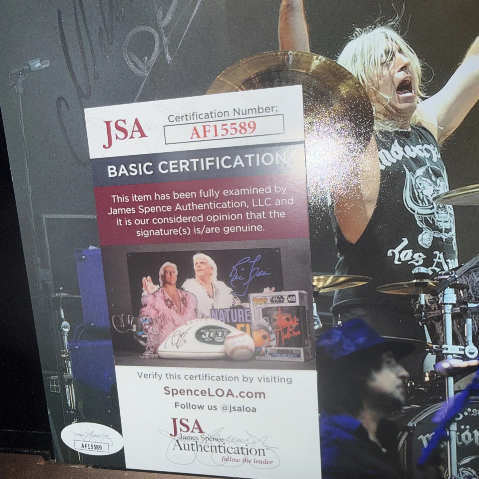 Mikkey Dee Motörhead Scorpions" signed autograph COA, image 2