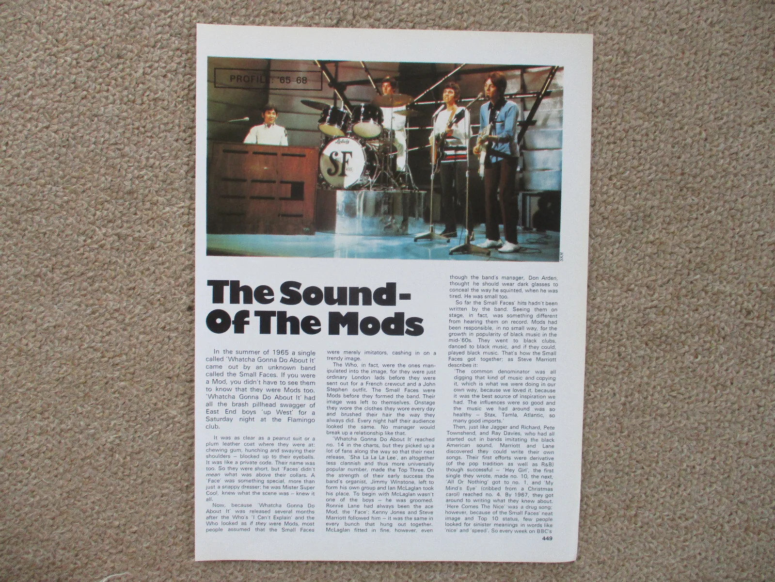 The Mods / Small Faces. 5 page magazine article with colour and B/W pics, image 3