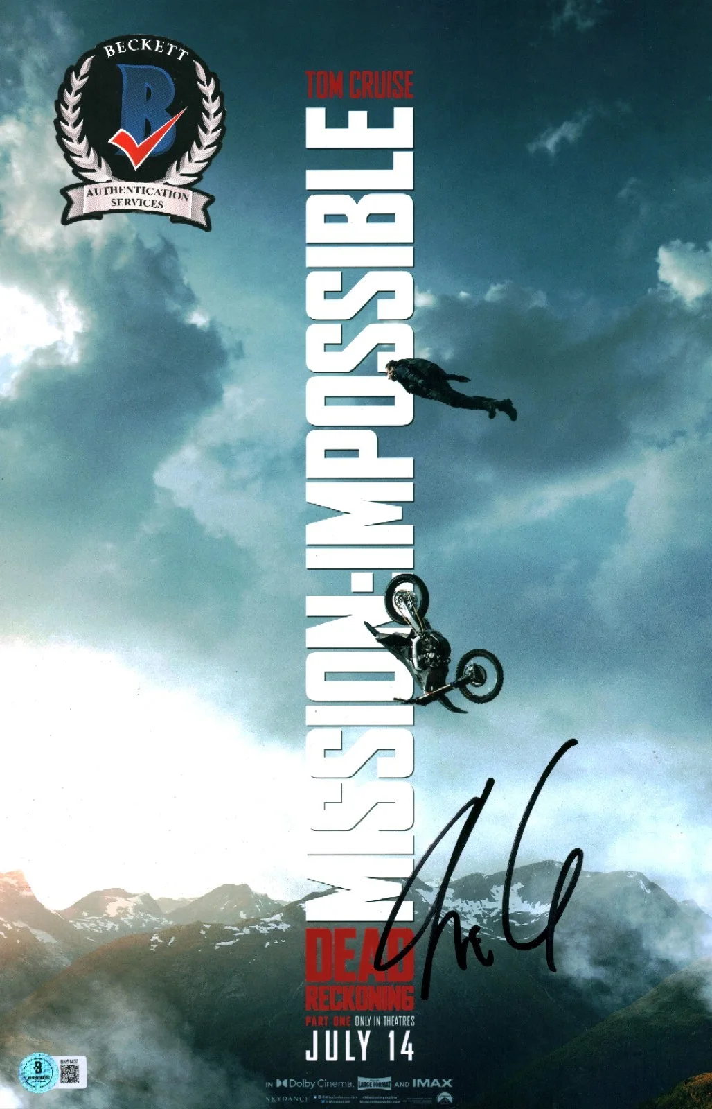 Christopher mcquarrie — CHRIS MCQUARRIE SIGNED MISSION IMPOSSIBLE DEAD RECKONING 11X17 PHOTO BAS COA