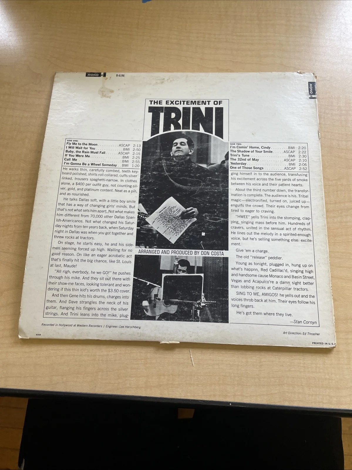 THE EXCITEMENT OF TRINI VINYL RECORD ALBUM VG, изображение 2