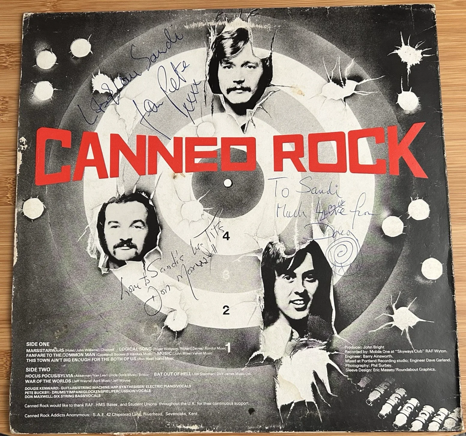 Canned Rock "Live" Vinyl - UK Import - Autographed/Signed - Dougie Kenward + 2, image 2