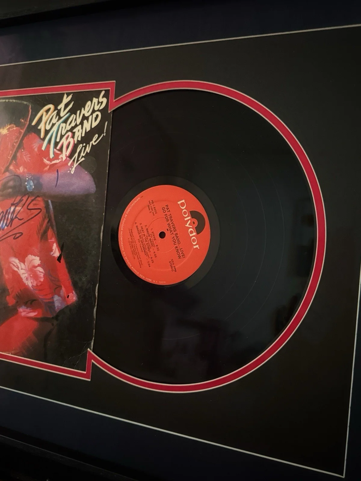 Pat Travers Signed 1979 Go For What You Know Album Professionally Framed, image 4