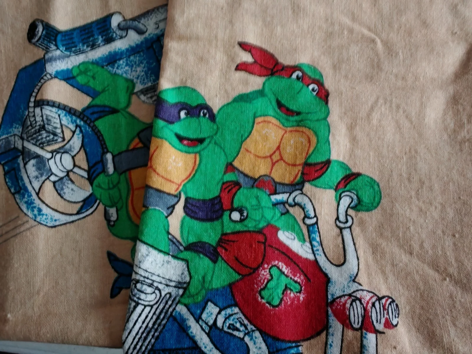 Vintage pair of TMNT Teenage Mutant Hero Turtles Curtains 65x43 1990, изображение 2