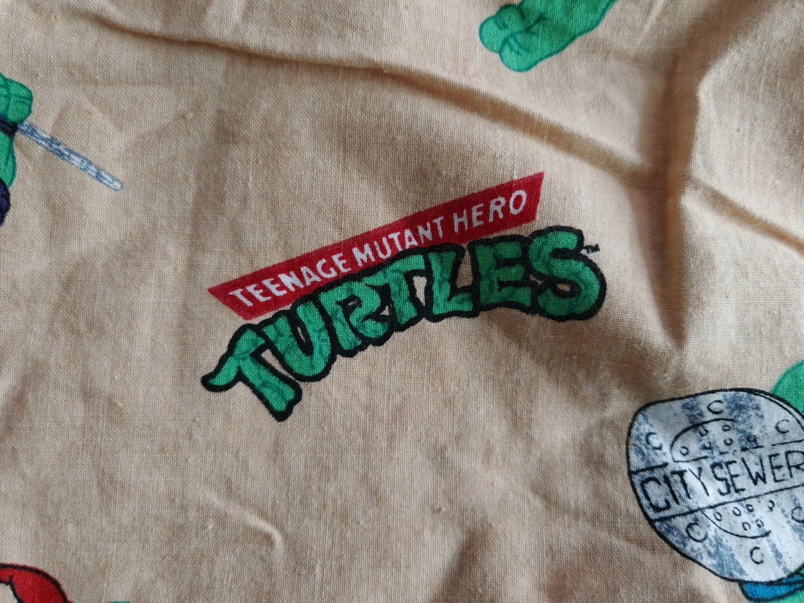 Vintage pair of TMNT Teenage Mutant Hero Turtles Curtains 65x43 1990, изображение 3