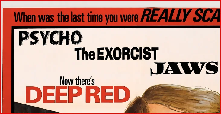 Deep Red 1975 Giallo Argento Horror Film - Restored 27.2" x 41" US One Sheet, изображение 3