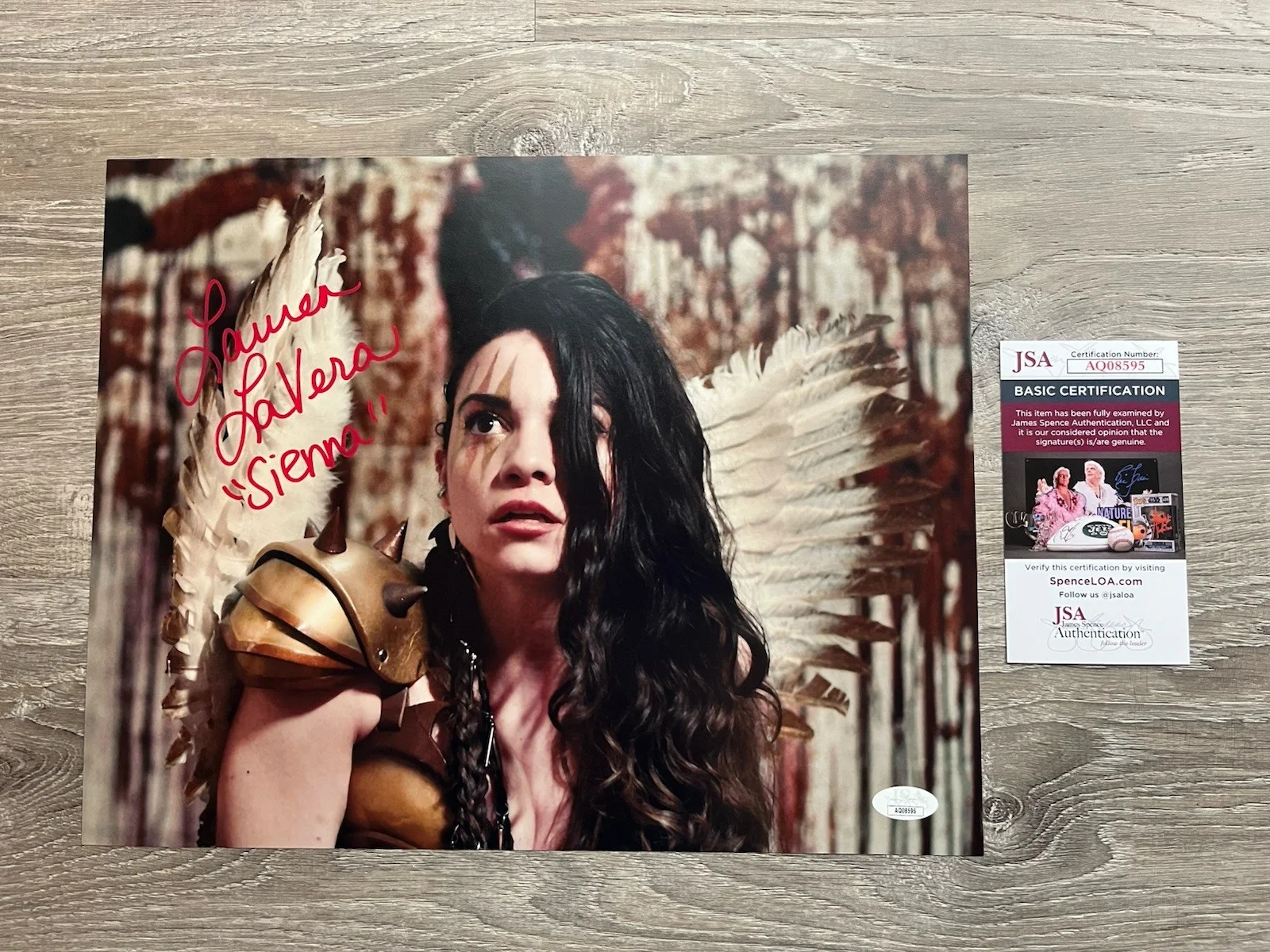 Lauren LaVera — Lauren LaVera Signed Terrifier 2 11x14 Photo JSA COA Sienna Art The Clown Horror